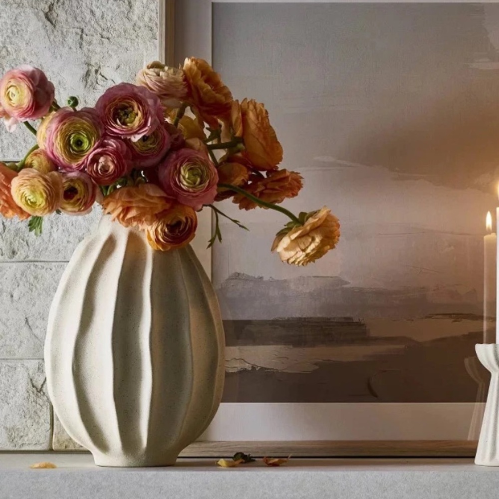 Tall Wavy Ceramic Vase - Threshold designed with Studio McGee